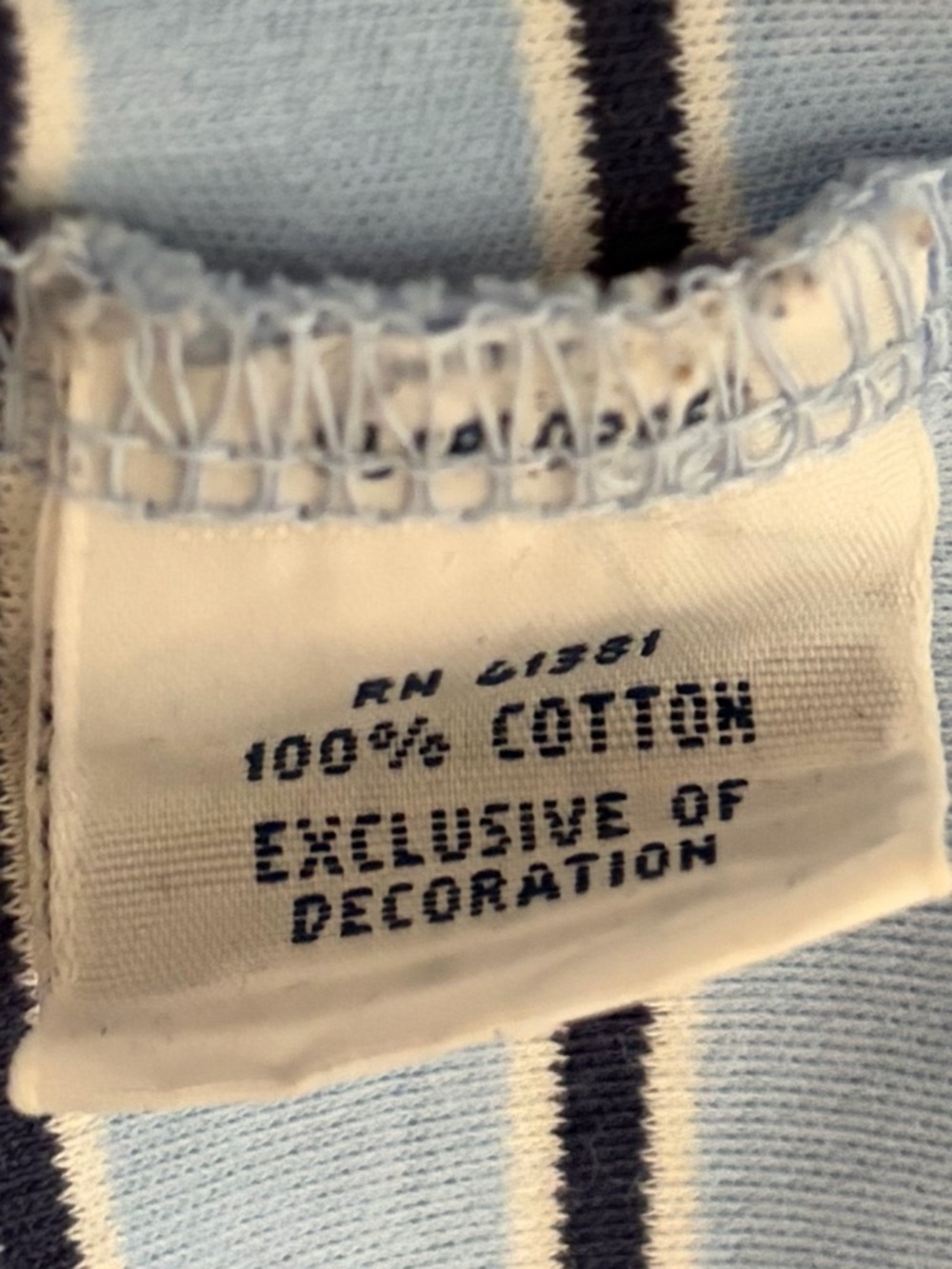 Polo Ralph Lauren Light Blue & Navy Striped Short Sleeve Polo 100% cotton (XL) - Picture 4 of 5